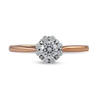 0.50 CT. T.W. Natural Diamond Frame Engagement Ring in Solid 10K Rose Gold (J/I3)