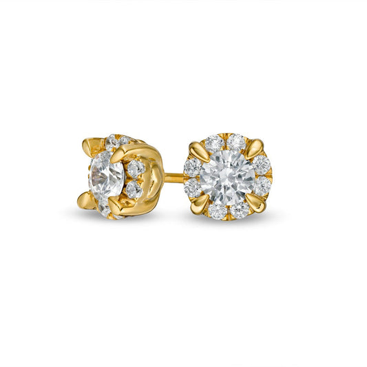 0.63 CT. T.W. Diamond Frame Stud Earrings in 10K Gold (J/I3)