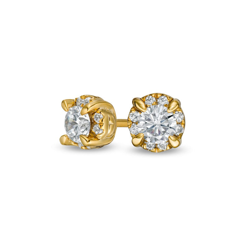 0.75 CT. T.W. Diamond Frame Stud Earrings in 10K Gold (J/I3)