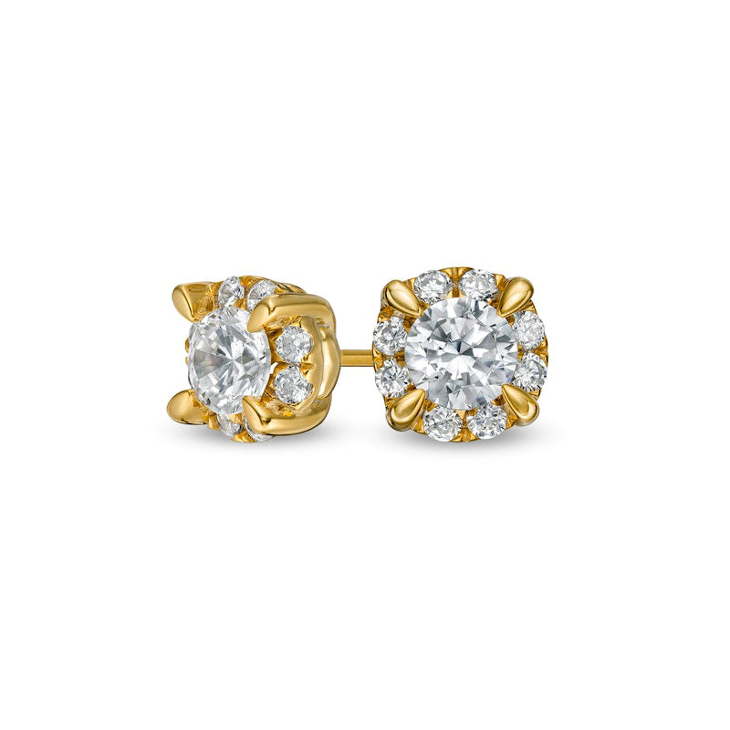 0.88 CT. T.W. Diamond Frame Stud Earrings in 10K Gold (J/I3)