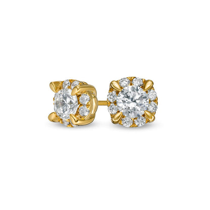 0.88 CT. T.W. Diamond Frame Stud Earrings in 10K Gold (J/I3)
