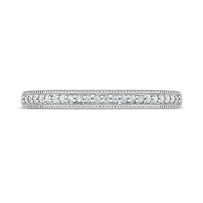 0.75 CT. T.W. Princess-Cut Natural Diamond Frame Antique Vintage-Style Bridal Engagement Ring Set in Solid 10K White Gold