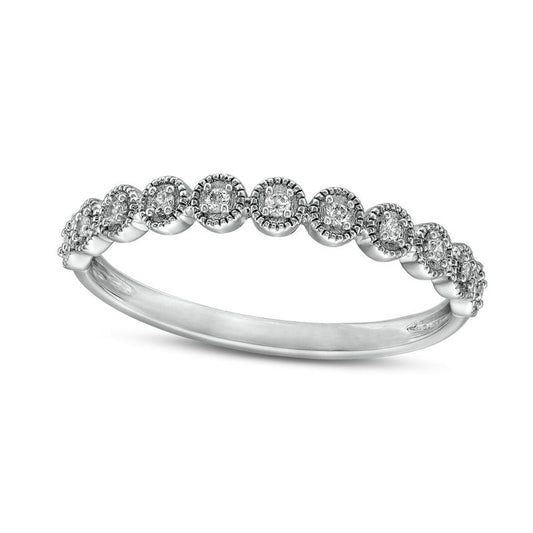 0.07 CT. T.W. Natural Diamond Circle Stackable Anniversary Band in Solid 10K White Gold