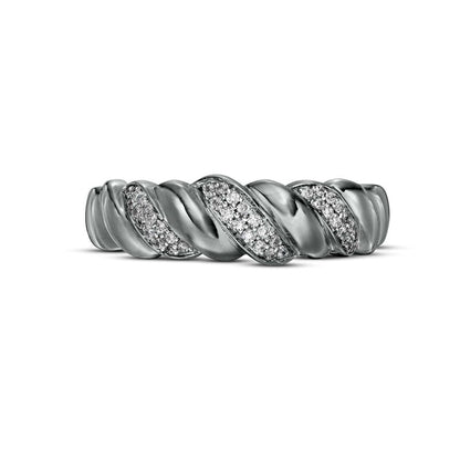 0.13 CT. T.W. Natural Diamond Twist Anniversary Band in Sterling Silver