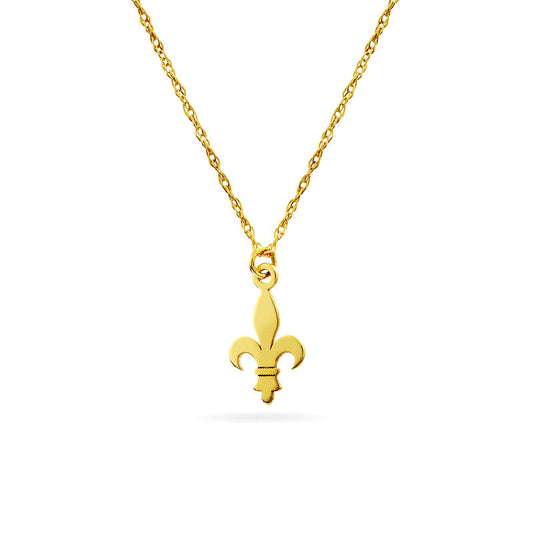 Mini Fleur-de-Lis Pendant in 14K Gold