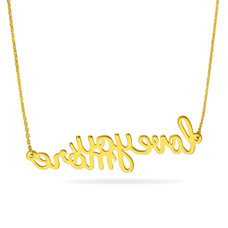 Cursive love you more" Necklace in 14K Gold"