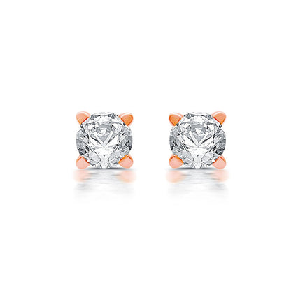 0.2 CT. T.W. Diamond Solitaire Stud Earrings in 14K Rose Gold (J/I3)