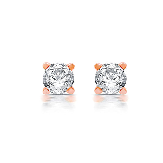 0.2 CT. T.W. Diamond Solitaire Stud Earrings in 14K Rose Gold (J/I3)