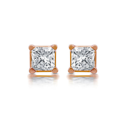 0.2 CT. T.W. Princess-Cut Diamond Solitaire Stud Earrings in 14K Rose Gold (J/I3)