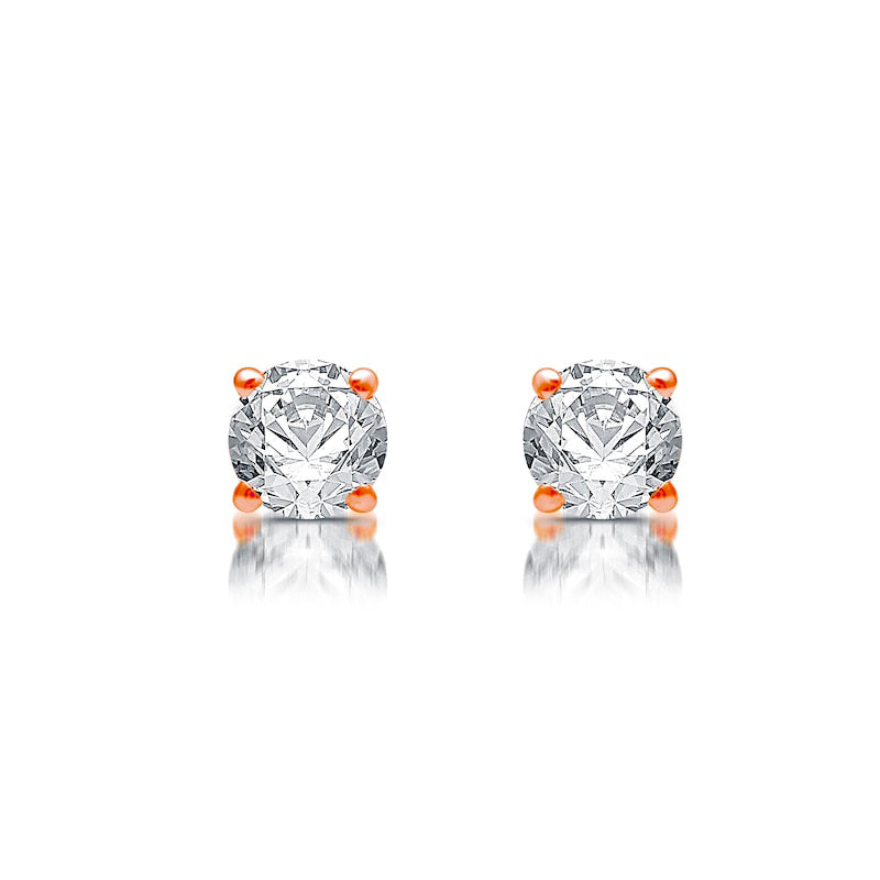 0.5 CT. T.W. Diamond Solitaire Stud Earrings in 14K Rose Gold (J/I3)