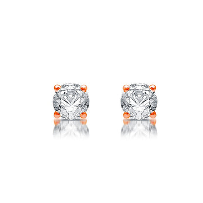 0.5 CT. T.W. Diamond Solitaire Stud Earrings in 14K Rose Gold (J/I3)