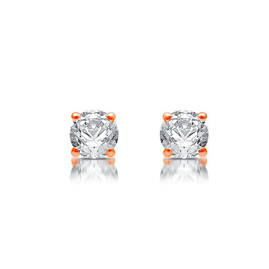 0.5 CT. T.W. Diamond Solitaire Stud Earrings in 14K Rose Gold (J/I3)