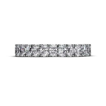2.33.0 CT. T.W. Certified Oval Lab-Created Diamond Eternity Anniversary Band in Solid 14K White Gold (F/VS2)