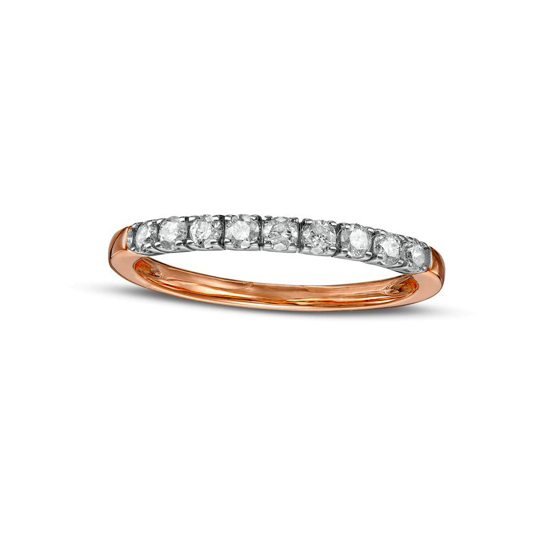 0.33 CT. T.W. Natural Diamond Nine Stone Anniversary Band in Solid 10K Rose Gold