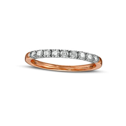 0.33 CT. T.W. Natural Diamond Nine Stone Anniversary Band in Solid 10K Rose Gold