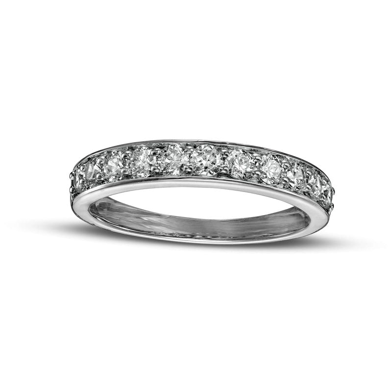 0.63 CT. T.W. Natural Diamond Eleven Stone Anniversary Band in Solid 10K White Gold