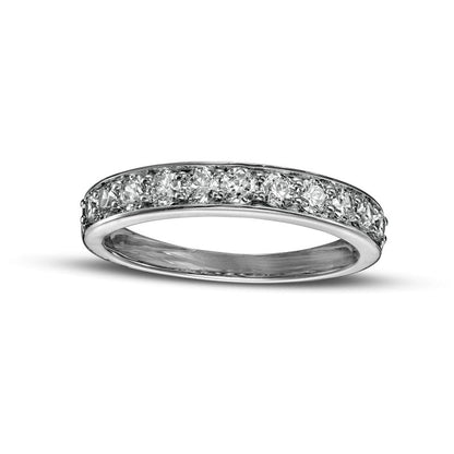 0.63 CT. T.W. Natural Diamond Eleven Stone Anniversary Band in Solid 10K White Gold