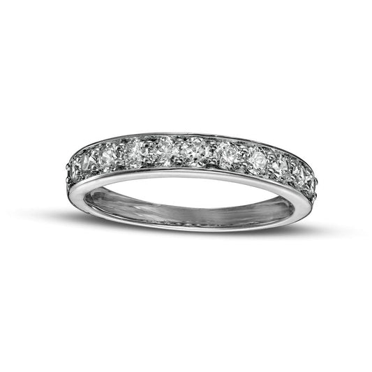 0.63 CT. T.W. Natural Diamond Eleven Stone Anniversary Band in Solid 10K White Gold