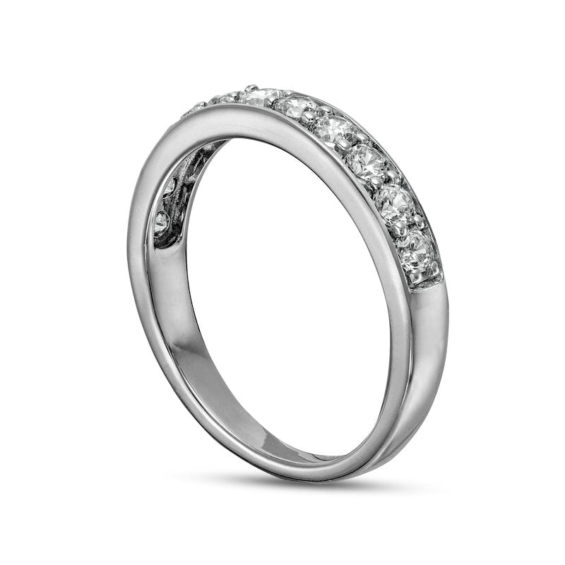 0.63 CT. T.W. Natural Diamond Eleven Stone Anniversary Band in Solid 10K White Gold