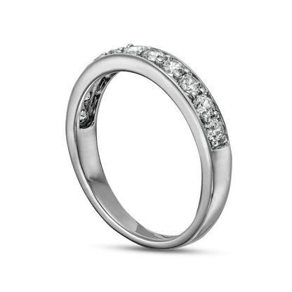 0.63 CT. T.W. Natural Diamond Eleven Stone Anniversary Band in Solid 10K White Gold