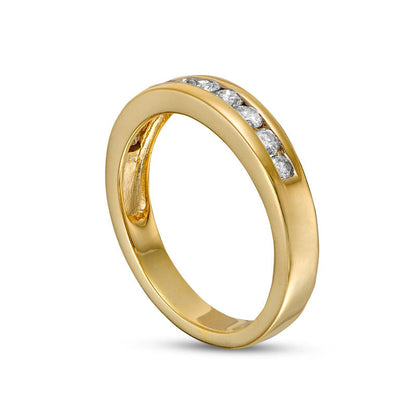 0.50 CT. T.W. Natural Diamond Ten Stone Anniversary Band in Solid 10K Yellow Gold