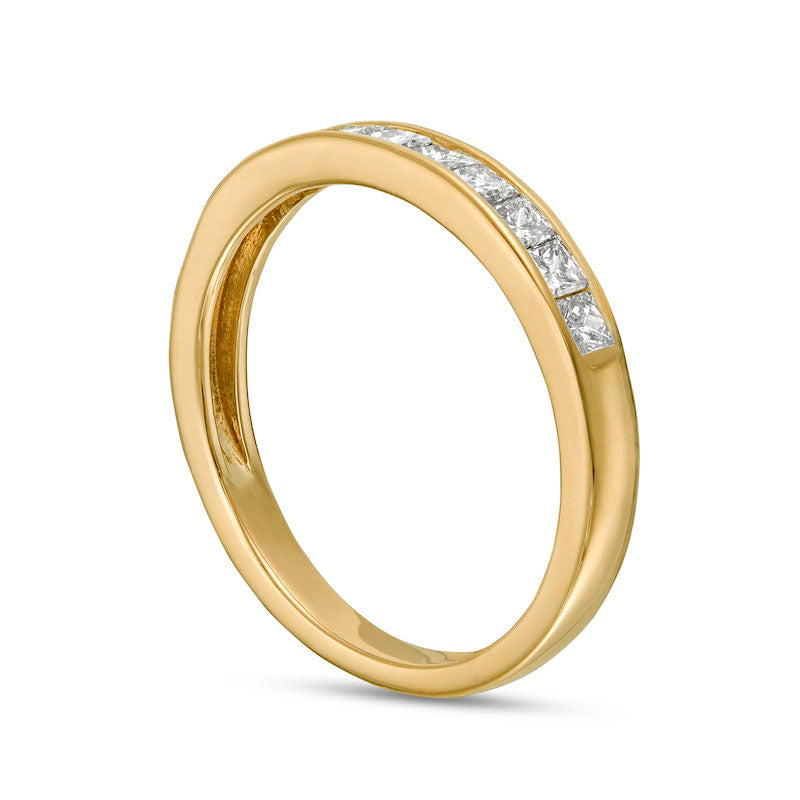 0.50 CT. T.W. Princess-Cut Natural Diamond Ten Stone Anniversary Band in Solid 10K Yellow Gold