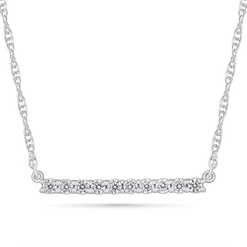 0.25 CT. T.W. Natural Diamond Bar Necklace in Sterling Silver