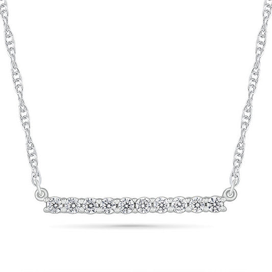 0.25 CT. T.W. Natural Diamond Bar Necklace in Sterling Silver