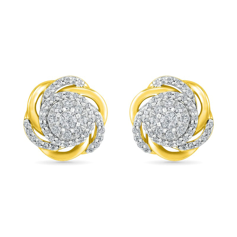 0.5 CT. T.W. Composite Diamond Love Knot Stud Earrings in 10K Gold