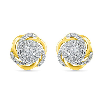 0.5 CT. T.W. Composite Diamond Love Knot Stud Earrings in 10K Gold