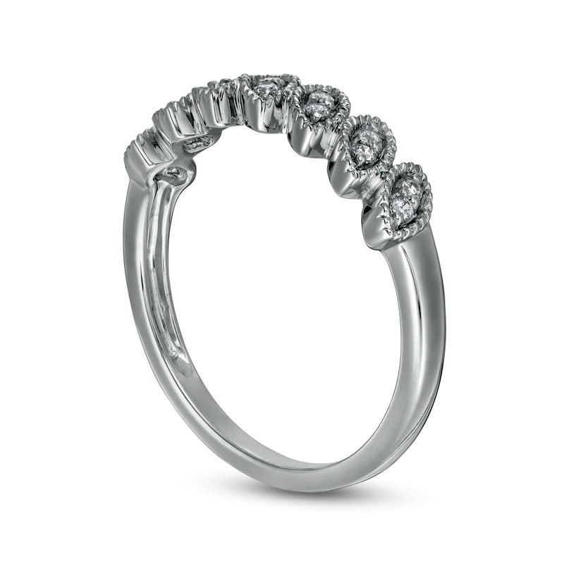 0.10 CT. T.W. Natural Diamond Marquise-Shaped Ring in Solid 10K White Gold