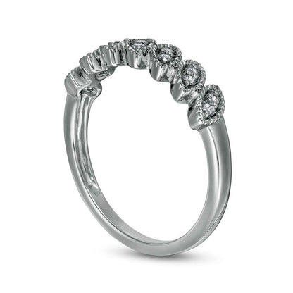 0.10 CT. T.W. Natural Diamond Marquise-Shaped Ring in Solid 10K White Gold