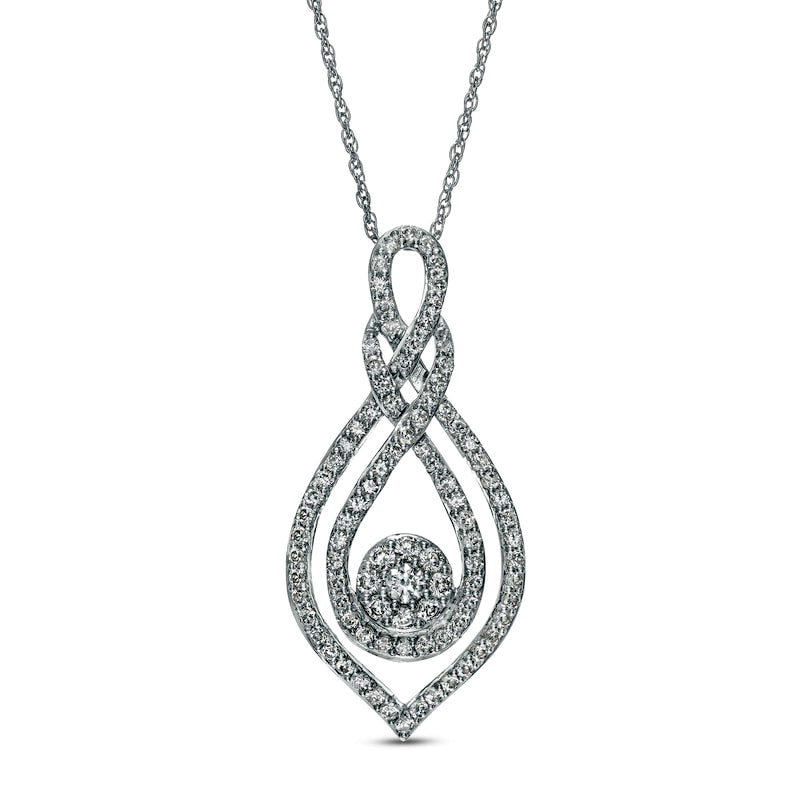 1 CT. T.W. Composite Natural Diamond Double Loop Pendant in Sterling Silver