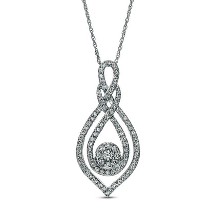 1 CT. T.W. Composite Natural Diamond Double Loop Pendant in Sterling Silver