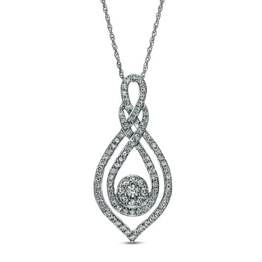 1 CT. T.W. Composite Natural Diamond Double Loop Pendant in Sterling Silver