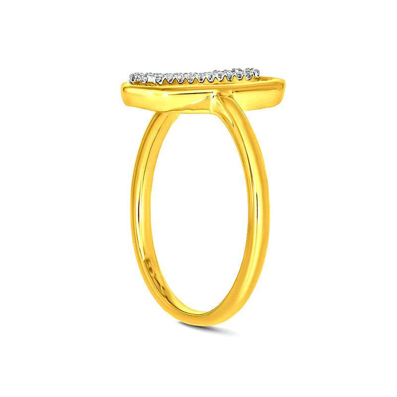 0.07 CT. T.W. Natural Diamond Paperclip Ring in Sterling Silver with Solid 14K Gold Plate