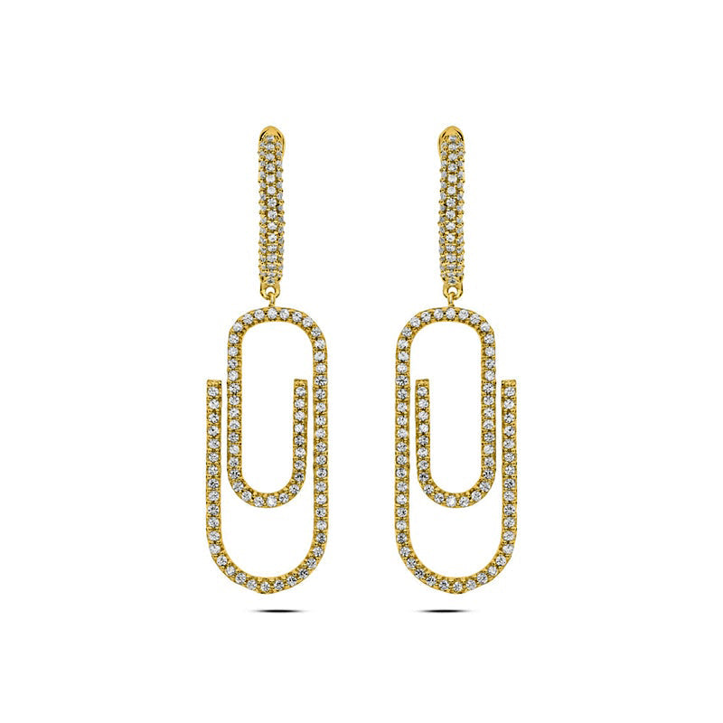 0.75 CT. T.W. Diamond Paperclip Drop Earrings in 10K Gold