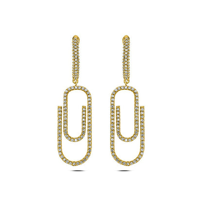 0.75 CT. T.W. Diamond Paperclip Drop Earrings in 10K Gold
