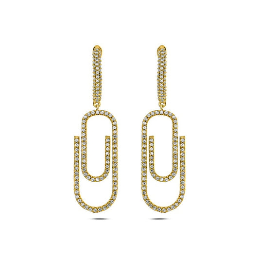 0.75 CT. T.W. Diamond Paperclip Drop Earrings in 10K Gold