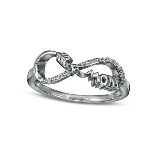 0.05 CT. T.W. Natural Diamond Mom" Infinity Arrow Ring in Sterling Silver"
