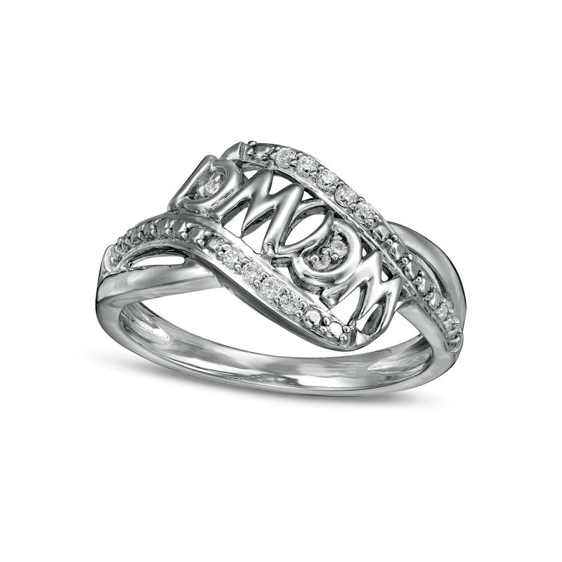 0.07 CT. T.W. Natural Diamond mama" Wave Ring in Sterling Silver"