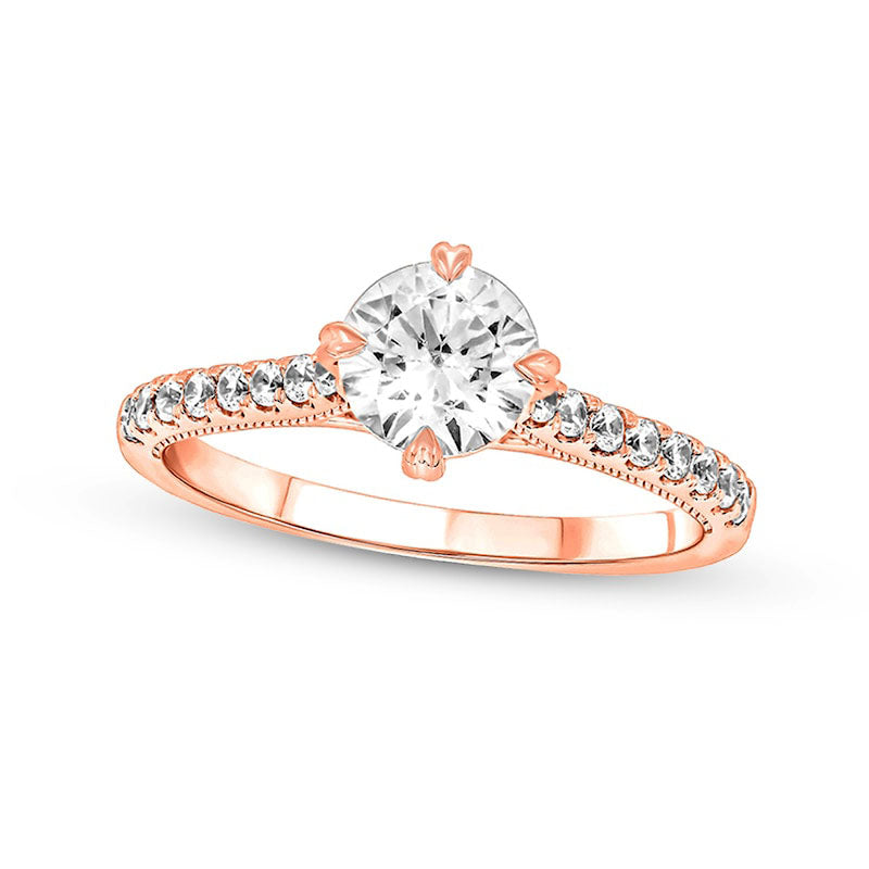 1.0 CT. T.W. Natural Diamond Engagement Ring in Solid 14K Rose Gold (I/I2)