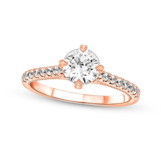 1.0 CT. T.W. Natural Diamond Engagement Ring in Solid 14K Rose Gold (I/I2)
