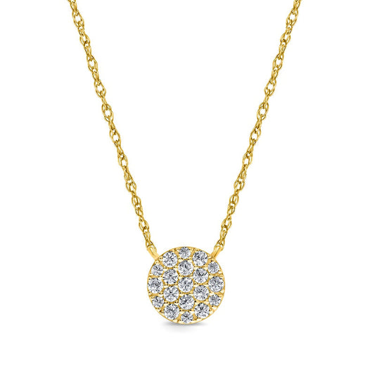 0.25 CT. T.W. Composite Natural Diamond Circle Necklace in Sterling Silver with 14K Gold Plate