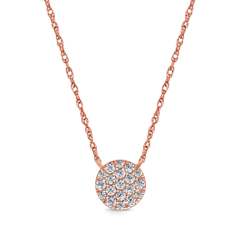 0.25 CT. T.W. Composite Natural Diamond Circle Necklace in Sterling Silver with 14K Rose Gold Plate