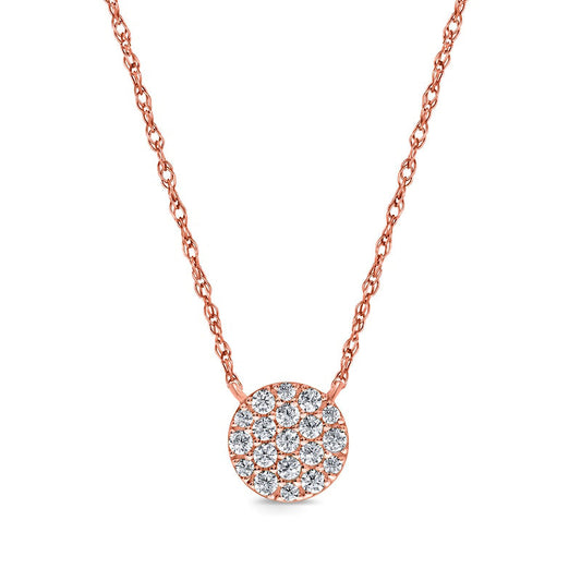 0.25 CT. T.W. Composite Natural Diamond Circle Necklace in Sterling Silver with 14K Rose Gold Plate