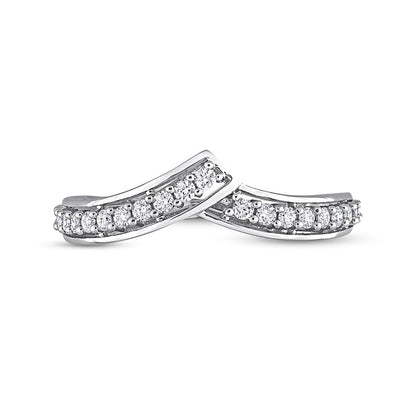 0.33 CT. T.W. Natural Diamond Bypass Contour Anniversary Band in Solid 10K White Gold