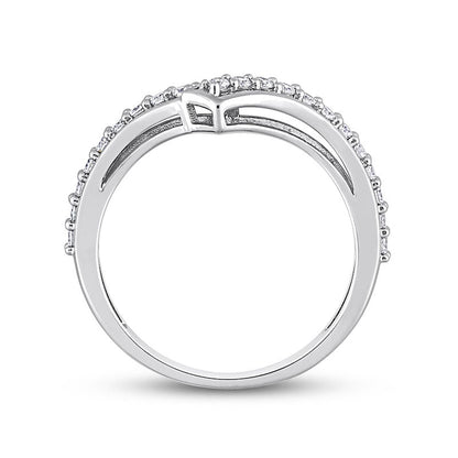0.33 CT. T.W. Natural Diamond Bypass Contour Anniversary Band in Solid 10K White Gold