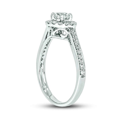 0.75 CT. T.W. Natural Diamond Bypass Engagement Ring in Solid 14K White Gold (I/I2)