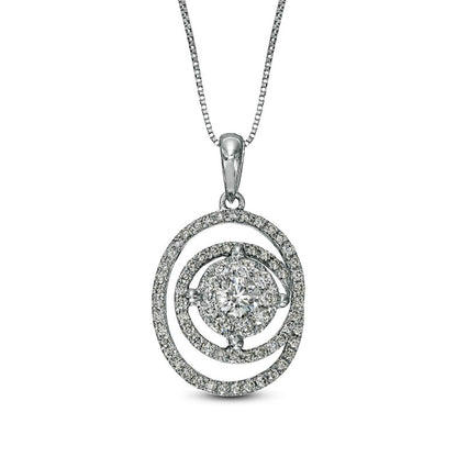 0.63 CT. T.W. Composite Natural Diamond Spiral Pendant in 10K White Gold